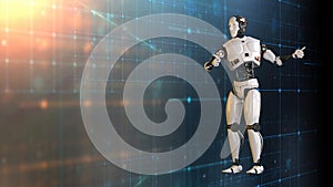 3d rendering of Mechanical Minds, AI robots amid a web of complex algorithms, deciphering the future from a sea of big data