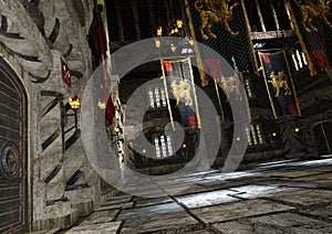 3D Rendering Medieval Castle