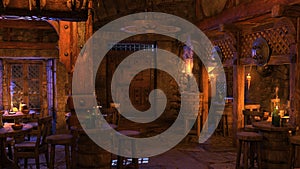 3D Rendering Medieval Tavern
