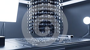 3D Rendering of Microchip Manufacturing Process