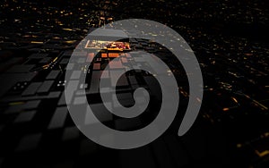 3D rendering microprocessor CPU chipset central processor unit on the illumination circuit computer mainboard