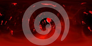 3d rendering Microscope virus- bacteria close up.  Equirectangular  360 VR image.  The medical panoramic background