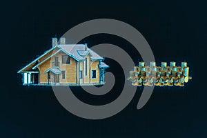 miniature house on stack coins