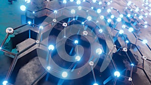 3d rendering of a minimalist yet complex representation of a network system