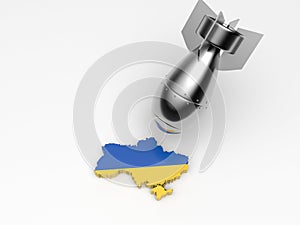 3D rendering of a Missile bombarding Ukraine photo