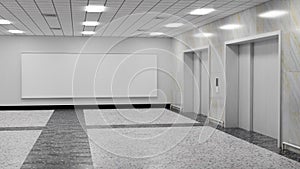 3D rendering  mockup large billboard with frame on the wall