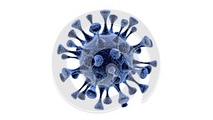 A 3d rendering model of the flu virus isolated on clear white background