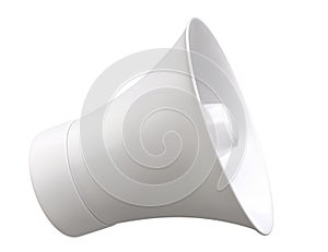 3D rendering model of a street loudspeaker in white on a white background.