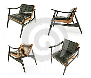 3d rendering of modern chair made of isolated on a white background photo