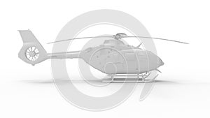 3D rendering of a modern helicopter isolated in empty space background.