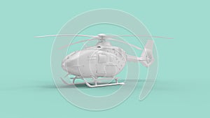 3D rendering of a modern helicopter isolated in empty space background.