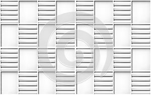 3d rendering. Modern seamless gray wood panel in square frame pattern design texture wall background