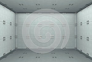 3d rendering. modern square cement panel pattern structure wall background