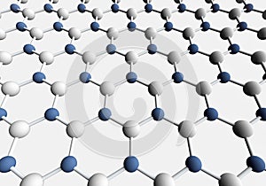3D rendering of molecular model of sheet of boron nitride photo