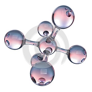 A 3d rendering of a molecular structure with interconnected spheres