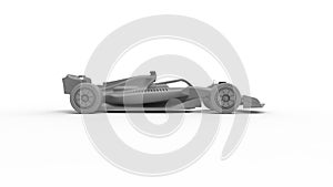 3D rendering of a motorsports race car blank computer generated model. V12 V10 fast aerodynamic race car. Championship photo