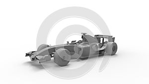 3D rendering of a motorsports race car blank computer generated model. V12 V10 fast aerodynamic race car. Championship photo