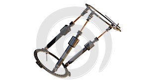 A 3D rendering of a multi-axial deformity correction system