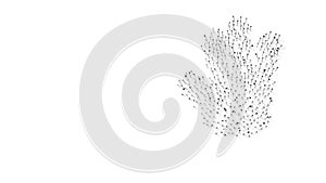 3d rendering of nails in shape of symbol of alien hand with shadows isolated on white background