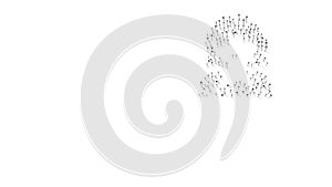 3d rendering of nails in shape of symbol of matryoshka with shadows isolated on white background