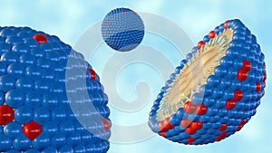 3d rendering of nanoemulsion molecules