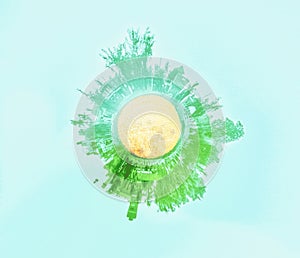 3D rendering tiny planet making planet earth greener