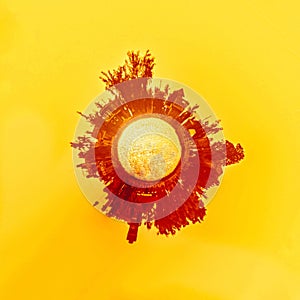 3D rendering tiny planet making planet earth greener