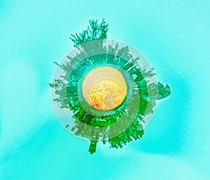 3D rendering tiny planet making planet earth greener