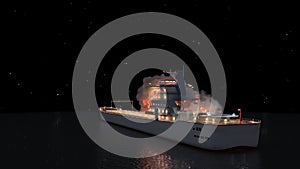 3D rendering of the naval ship