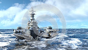 3D rendering of the naval ship