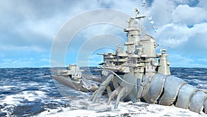 3D rendering of the naval ship
