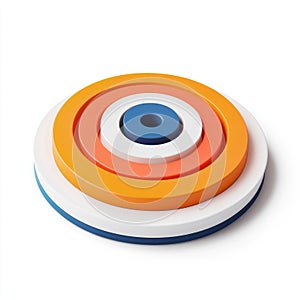 Abstract Colorful Concentric Circles 3D Render for Business Infographic