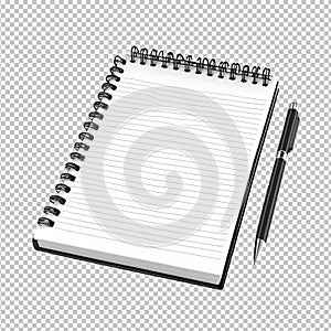 3D rendering notepad isolated on transparent background