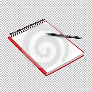 3D rendering notepad isolated on transparent background