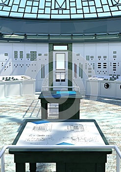 3D Rendering Nuclear Power Plant Control Room