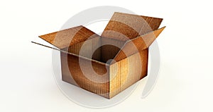 3D rendering of Opened Cardboard box