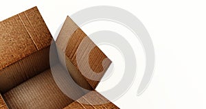 3D rendering of Opened Cardboard box