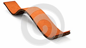 3D rendering of an orange running track isolated on white