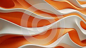 3d rendering of an orange and white wavy wall