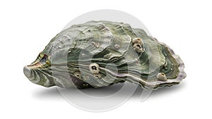 A large green shell on a white background (ai generated)