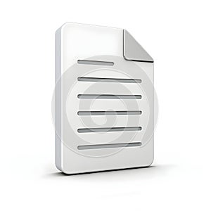 Paper icon 3D rendering isolated on white background