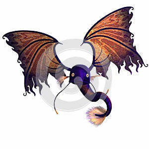 3d-illustration of an isolated fantasy firebird creature