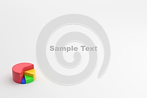 3D rendering pie chart and bar chart isolated on white background.