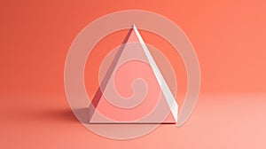A 3D rendering of a pink pyramid on a gradient background.