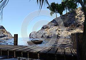 3D Rendering Pirate Islnad