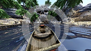 3D Rendering Pirate Islnad