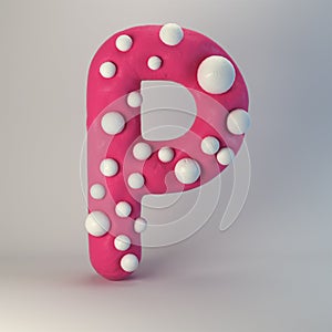 3d rendering of polka dot plasticine handmade font photo