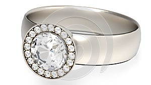 3D rendering platinum diamond ring