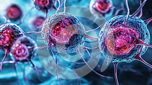 3D Rendering of Podocytes Interacting with Capillaries in Biological Study