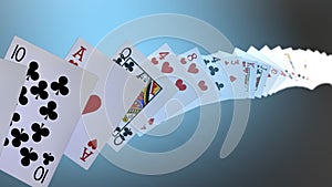 Poker cards falling